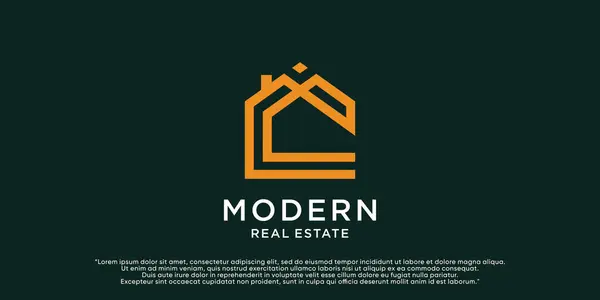 Modelo Design Logotipo Imobiliário Moderno Com Ícone Casa Conceito Criativo — Vetor de Stock