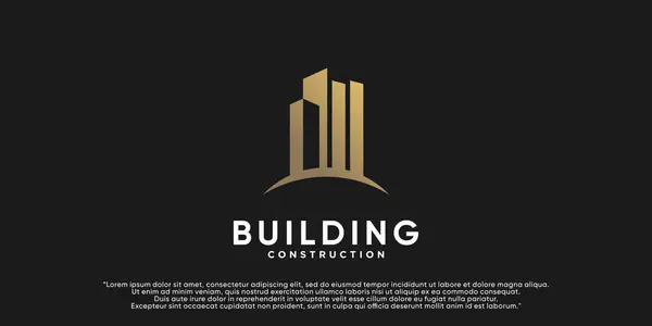 Building Logo Design Illustration Business Construction Creative Concept Premium Vector — Stock Vector