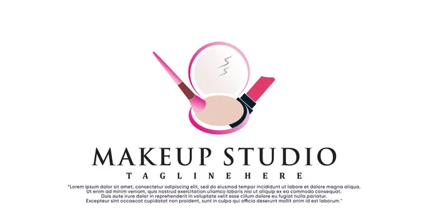 Projekt Logo Makijażu Koncepcją Twórczego Wektora Premium — Wektor stockowy