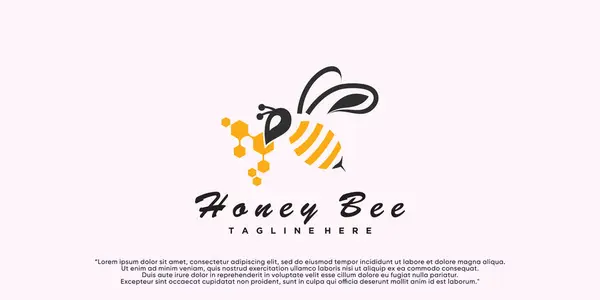 Дизайн Шаблону Логотипу Медового Бджоли Креативною Концепцією Premium Vector — стоковий вектор