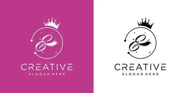 Logo Des Cils Concept Créatif Avec Combinaison Lettre Premium Vector — Image vectorielle