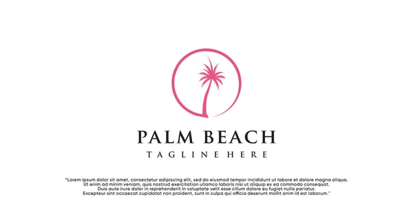 Palm Beach Vector Diseño Con Concepto Creativo Simple Único Vector — Archivo Imágenes Vectoriales