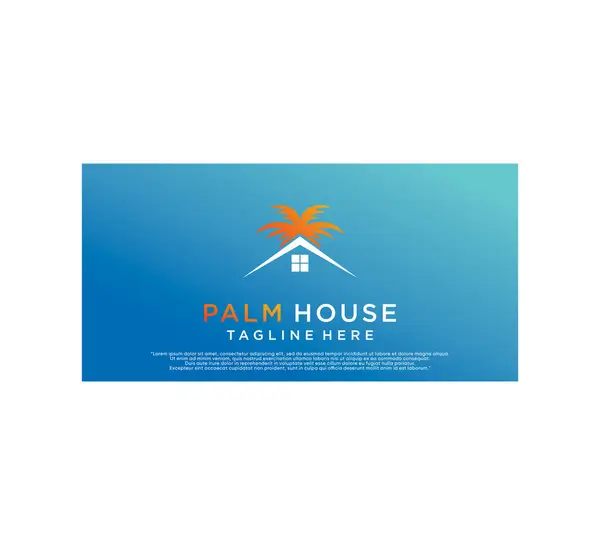 Palm House Design Vector Met Creatief Eenvoudig Uniek Concept Premium — Stockvector