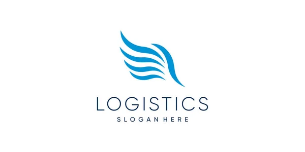 Logística Logo Idea Diseño Con Estilo Moderno — Archivo Imágenes Vectoriales