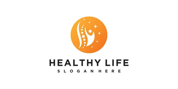 Sağlık Hayatı Logosu Tasarımı Benzersiz Premium Vektör Bölüm — Stok Vektör
