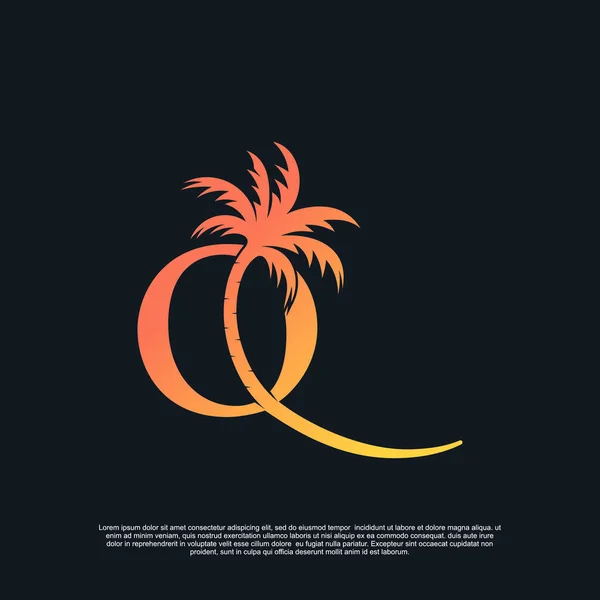Logo Design Met Combynation Letter Palm Logo Premium Vector — Stockvector