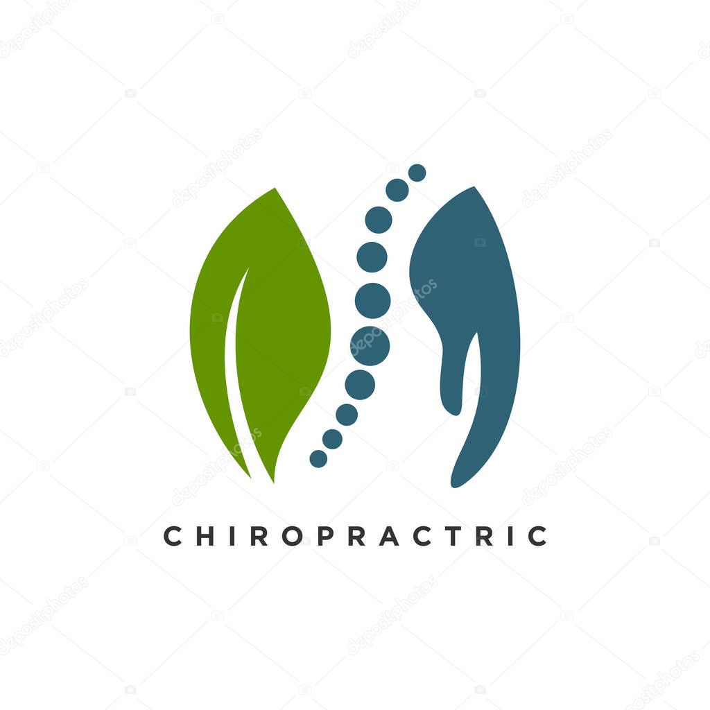 Chiropractic icon vector with modern element concept logo design Premium Vector