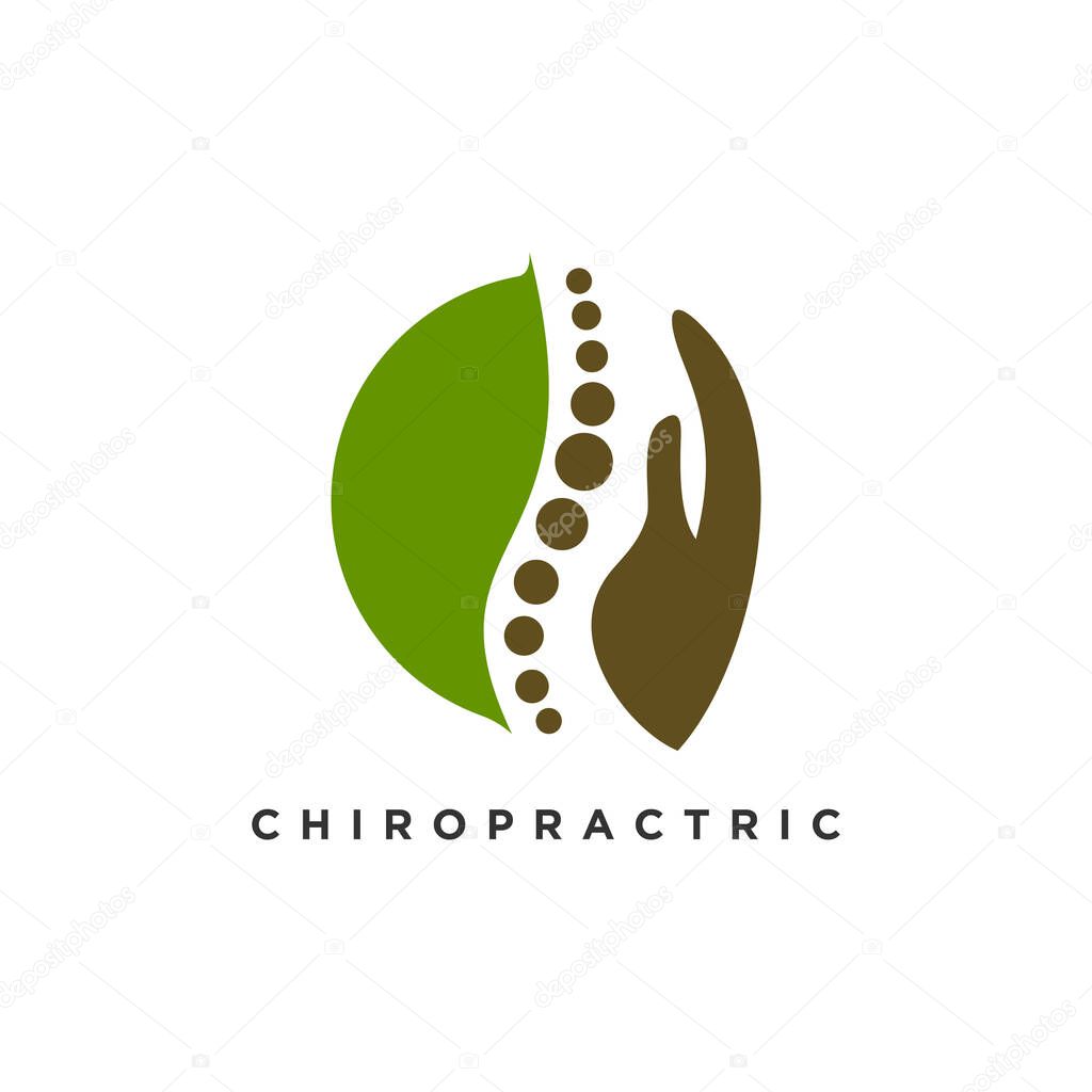 Chiropractic icon vector with modern element concept logo design Premium Vector