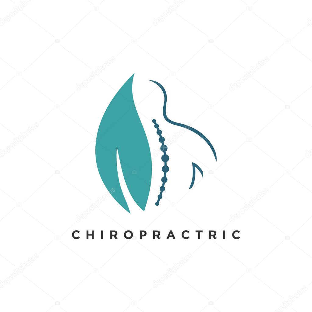 Chiropractic icon vector with modern element concept logo design Premium Vector