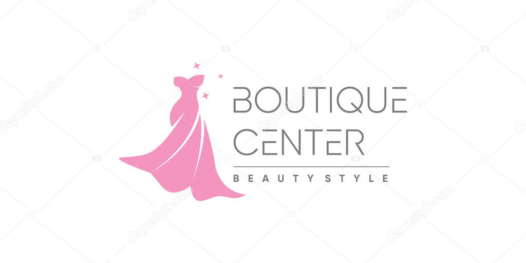 Dress logo design idea with modern style