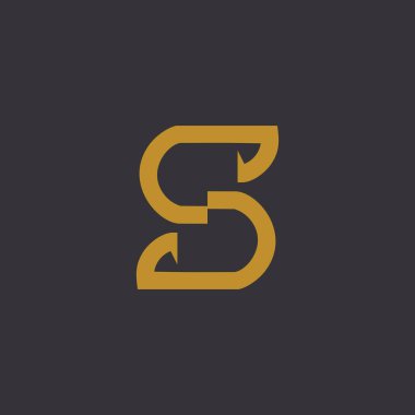S harfi logosu ve modern yaratıcı tasarım fikri