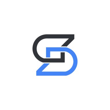 S harfi logosu ve modern yaratıcı tasarım fikri