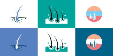 Saç logosu vektör saç tedavisi logo vektör illüstrasyon tasarımı 