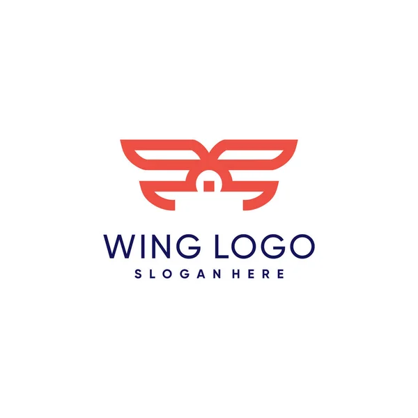 Wing Λογότυπο Διάνυσμα Δημιουργική Σύγχρονη Ιδέα Έννοια — Διανυσματικό Αρχείο