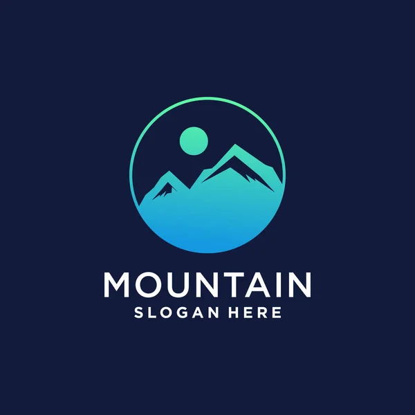 Idée Conception Logo Montagne Avec Concept Moderne — Image vectorielle