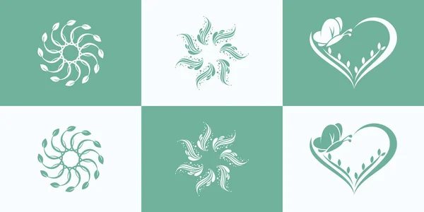 Abstrakcyjne Drzewo Logo Zestaw Projekt Szablon Kolekcja Inspiracji Drzewa Logotyp — Wektor stockowy