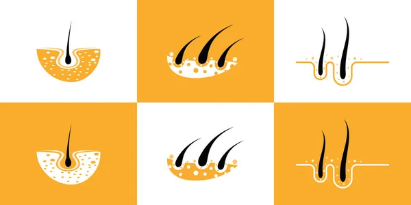 Logo Włosów Wektor Włosów Leczenie Logo Wektor Ikony Projekt Ilustracji — Wektor stockowy