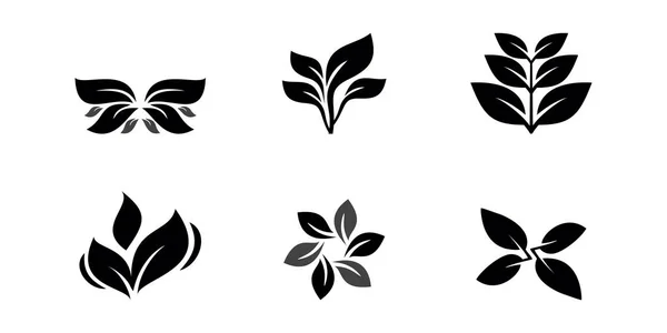 Leaf Set Logo Design Mit Einzigartigem Konzept Premium Vector — Stockvektor