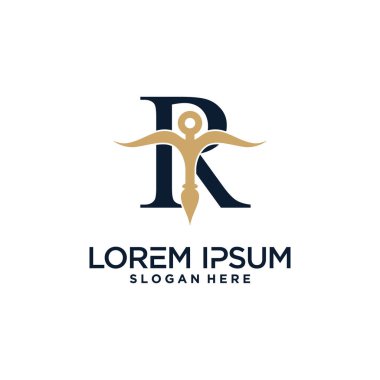 Yaratıcı konsept Premium Vektör ile hukuk firması logosu tasarımı