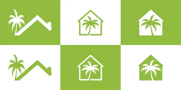 Set Palm Logo Design Creative Concept Premium Vector — Stock Vector