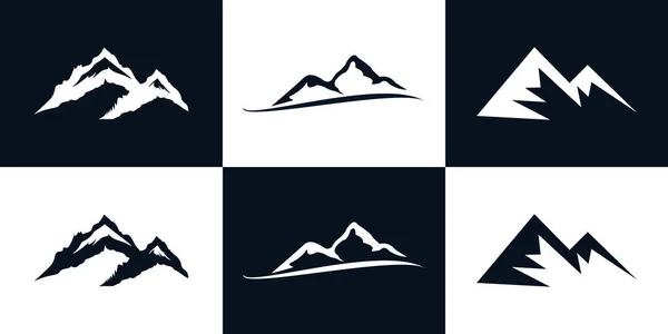 Set Mountain Logo Collection Creative Style Premium Vector — Stock Vector