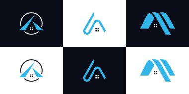 Yaratıcı Premium Vector ile ev logosu tasarımı benzersiz bir kavram