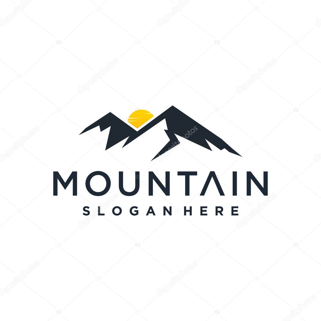 Mountain logo vector with creative modern idea concept