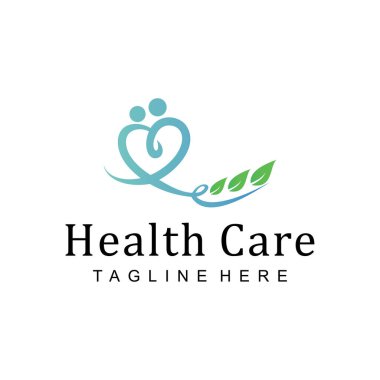 Sağlıklı bakım doğa logosu yaratıcı tasarım konsepti Premium Vektör