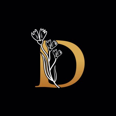 D harfi logo kombinasyonu güzellik logosu Premium Vektörü