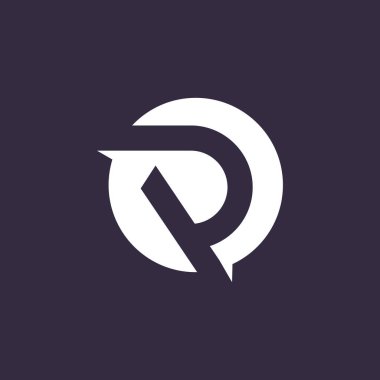 R harfi logo tasarım vektör fikri ile yaratıcı konsept