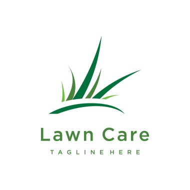 Lawn care logosu tasarım şablonu vektör çizimi ve yaratıcı fikir