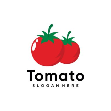 Yaratıcı konsept Premium Vektörü olan domates logosu tasarımı
