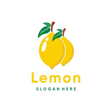 Basit yaratıcı konsepte sahip limon logosu tasarımı vektörü