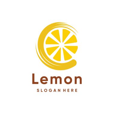 Basit yaratıcı konsepte sahip limon logosu tasarımı vektörü