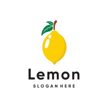 Basit yaratıcı konsepte sahip limon logosu tasarımı vektörü