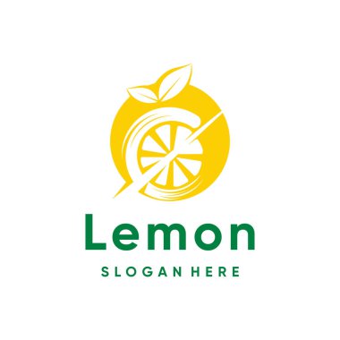 Basit yaratıcı konsepte sahip limon logosu tasarımı vektörü