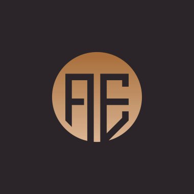 Harf logosu AE basit konsept Premium Vektörü