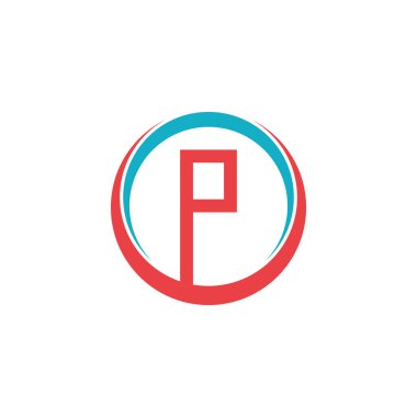 Harf logosu P benzersiz Premium Vektörü