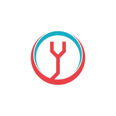 Y harfi logosu eşsiz Premium Vektörü