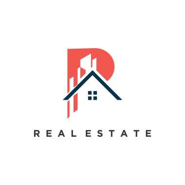 Emlak logosu tasarımı yaratıcı konsept basit şablon Premium Vektörü