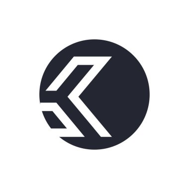 K harfi tasarım fikri ve modern iş konsepti