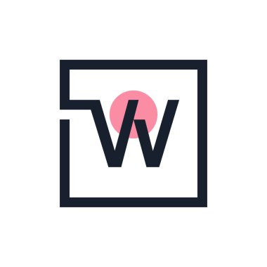 W harfi tasarım fikri modern iş konsepti ile