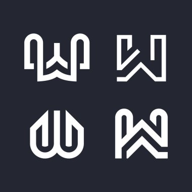 Modern iş konseptine sahip W harfi tasarım fikri