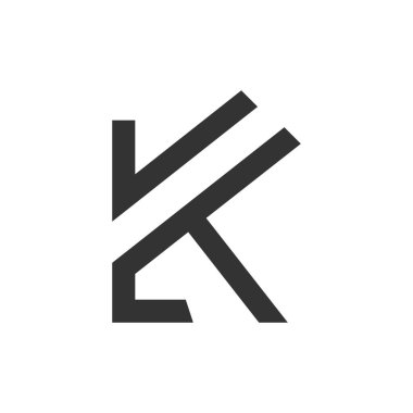 K harfi tasarım fikri ve modern iş konsepti