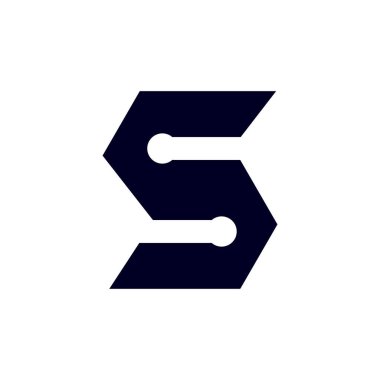 S harfi logosu basit bir fikir tasarımıyla