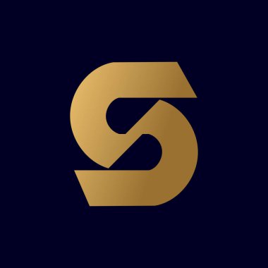S harfi logosu basit bir fikir tasarımıyla