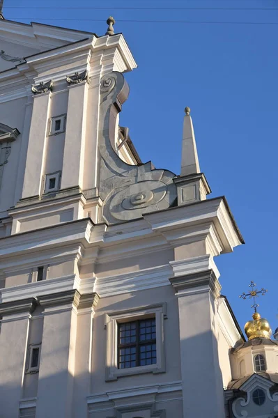 Фрагмент Фасада Церкви Терезы Стиле Барокко Вильнюс Литва — стоковое фото