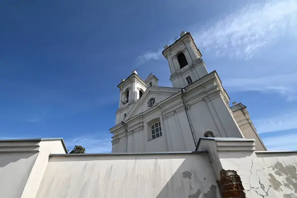 Iglesia Barroca Santa Cruz Con Dos Torres Kaunas Lituania — Foto de Stock