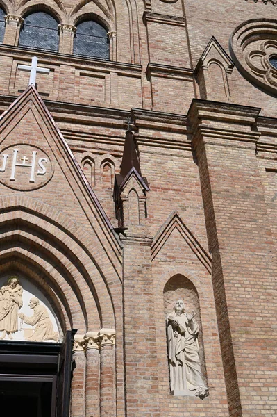 Edifício Igreja Católica Neogótica Krekenava Lituânia — Fotografia de Stock