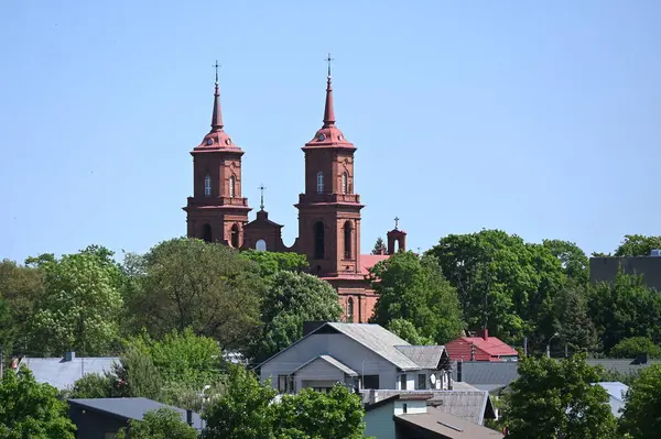 Igreja Neo Gótica Ascensão Cristo Kupikis Lituânia — Fotografia de Stock
